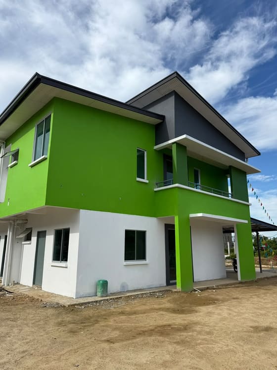 Newly handed-over terrace house at Taman Eko Saujana, Papar